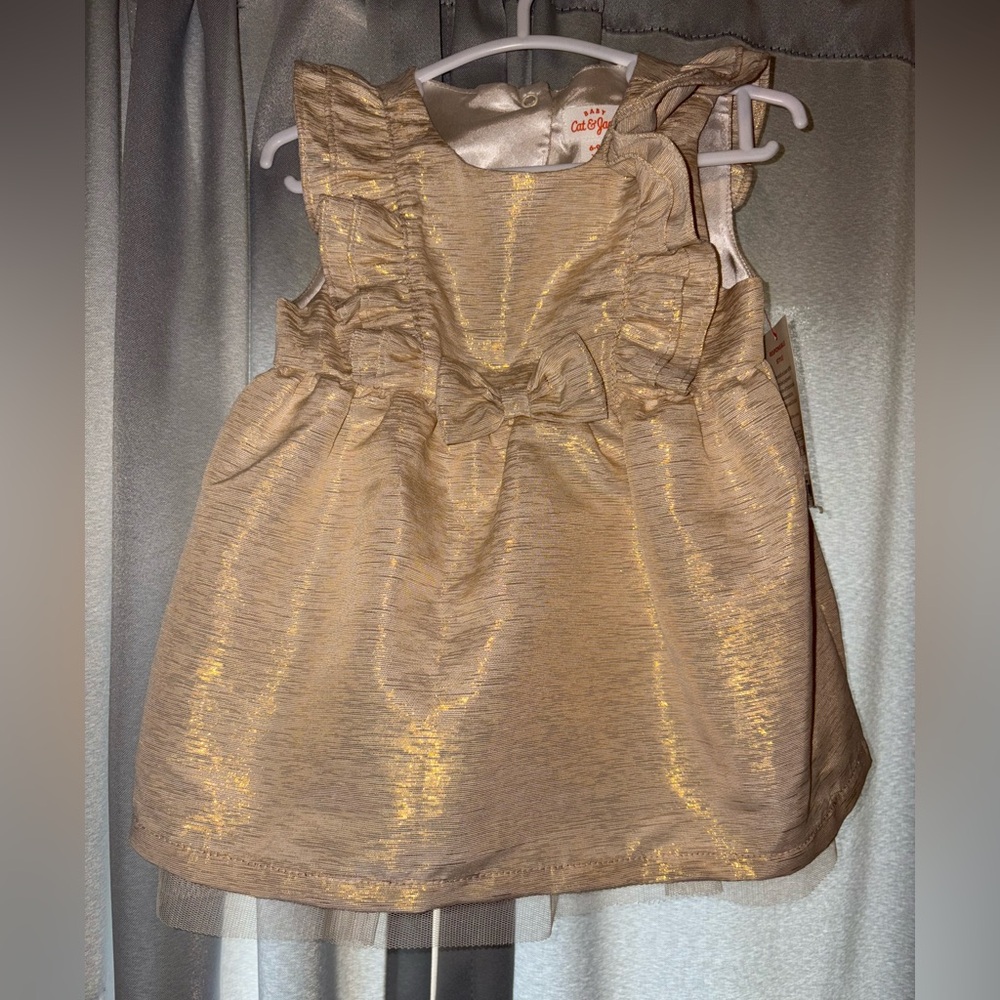 Cat & Jack Gold Dress with Bow